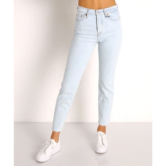 LEVIS Wedgie Icon Ankle Denim Zero Gravity Sz 25 - Picture 1 of 7